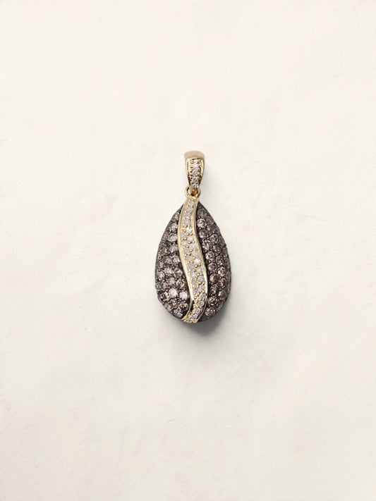 14K Yellow Gold Chocolate Diamond Pendant