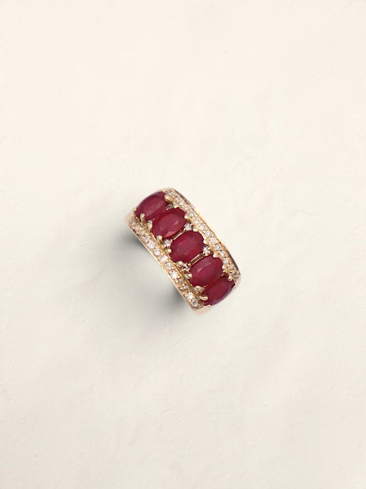 14k Gold Ruby & Diamond Ring