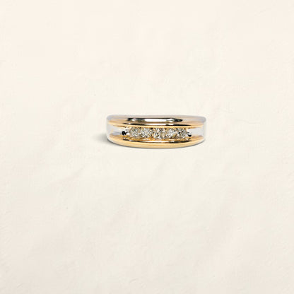 14k Two Tone Diamond Band