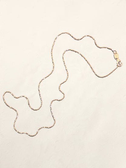 14K Yellow Gold Beaded Link Necklace