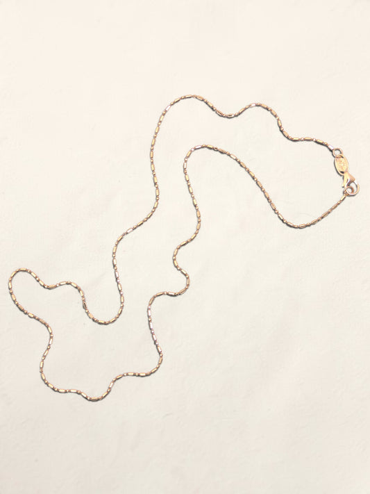 14K Yellow Gold Beaded Link Necklace