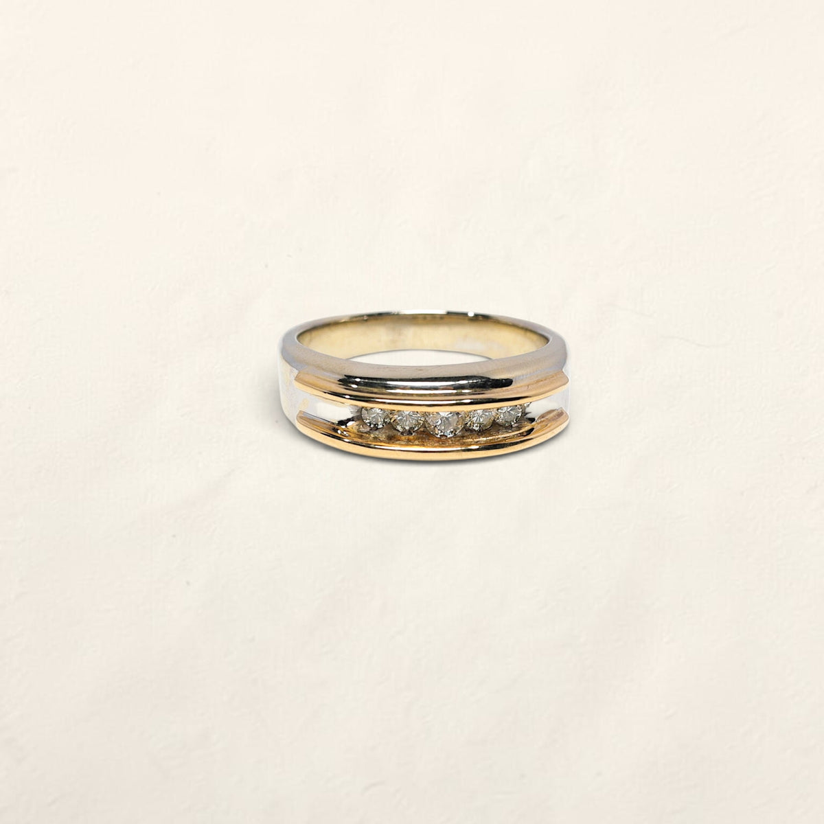 14k Two Tone Diamond Band