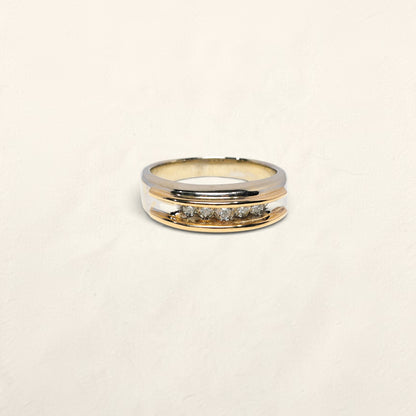 14k Two Tone Diamond Band