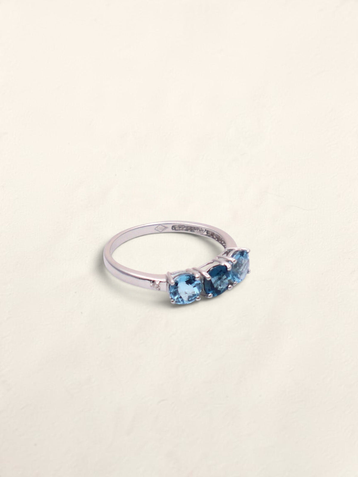 10k White Gold Blue Topaz Ring