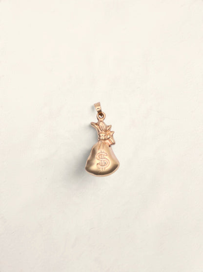 10k Gold Money Bag Pendant