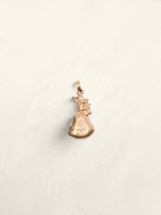 10k Gold Money Bag Pendant