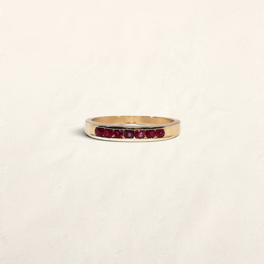 14K Yellow Gold Ruby Ring