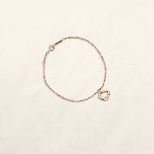 18K Rose Gold Tiffany & Co Elsa Peretti Open Heart Bracelet