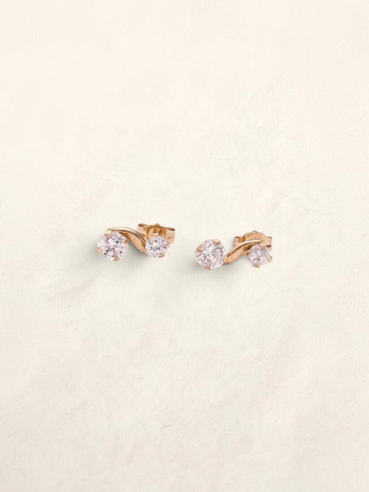 14k CZ Stud Earrings
