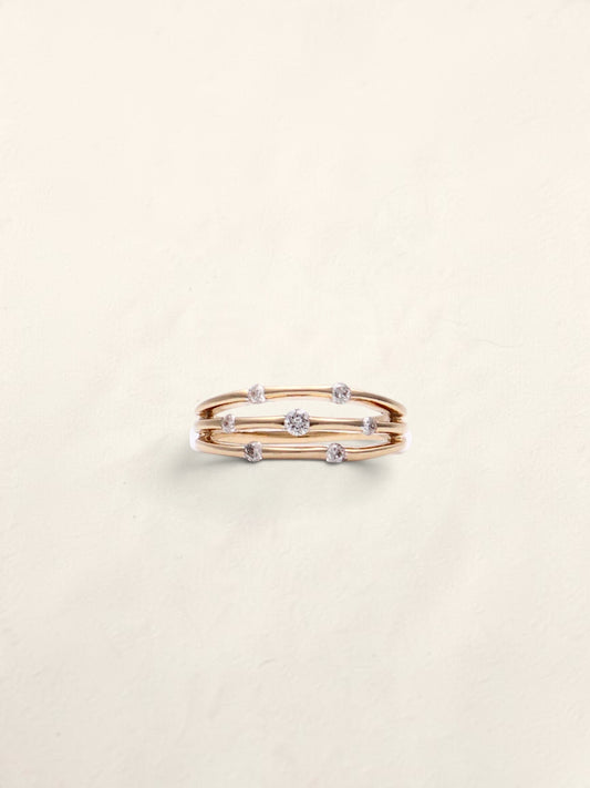 14k Diamond Orbit Ring