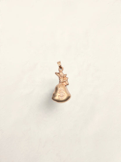 10k Gold Money Bag Pendant