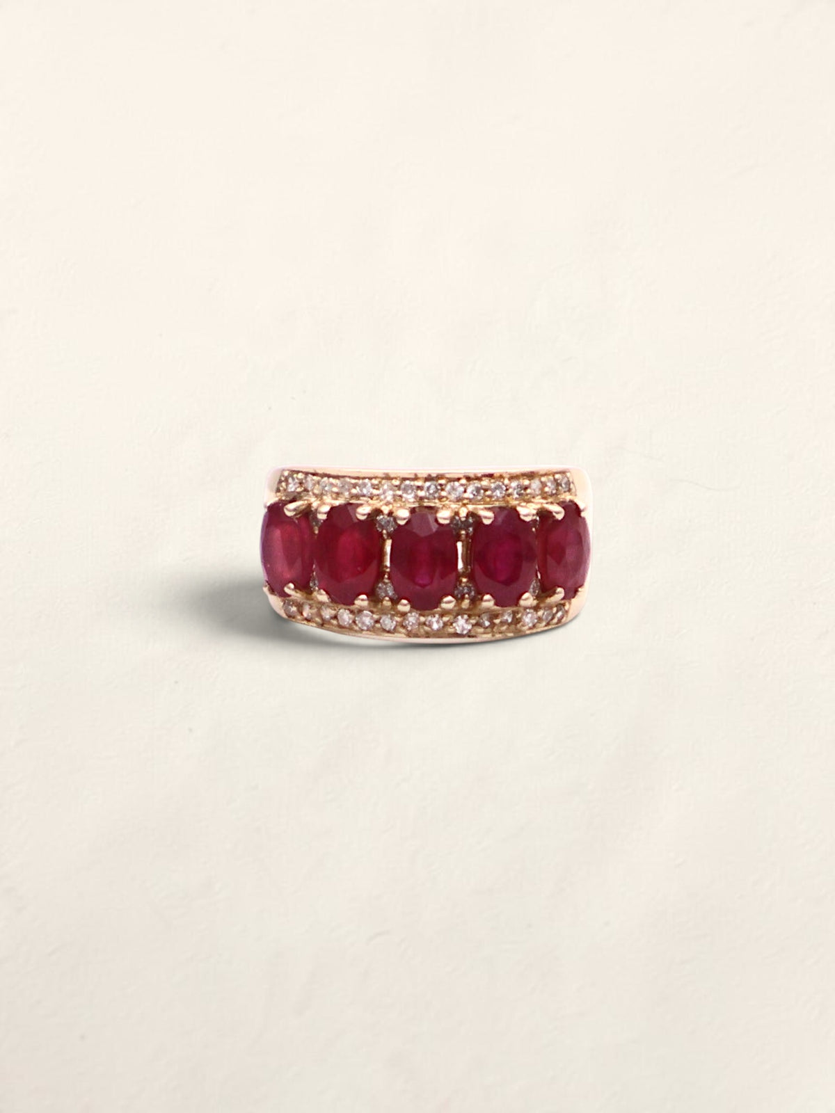 14k Gold Ruby & Diamond Ring