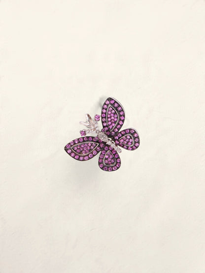 18K Sapphire and Diamond Butterfly Pendant