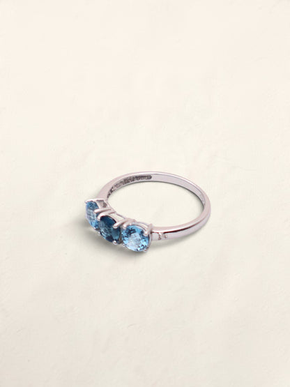 10k White Gold Blue Topaz Ring