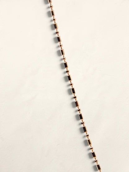 14K Yellow Gold Beaded Link Necklace