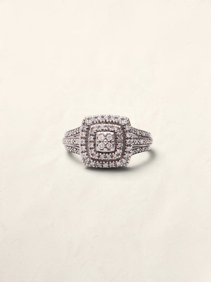 10k Diamond Cushion Ring