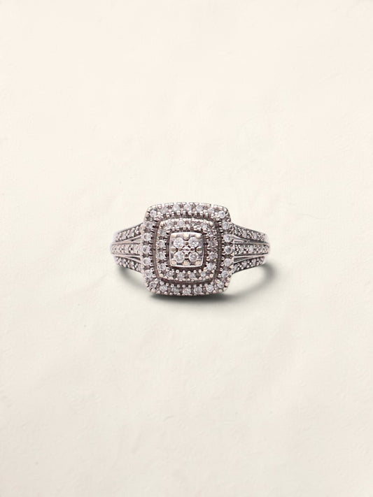 10k Diamond Cushion Ring