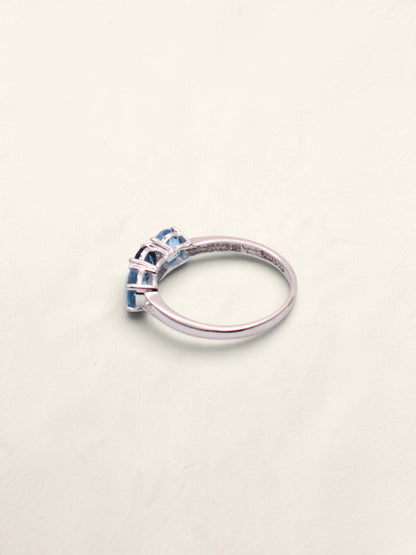 10k White Gold Blue Topaz Ring