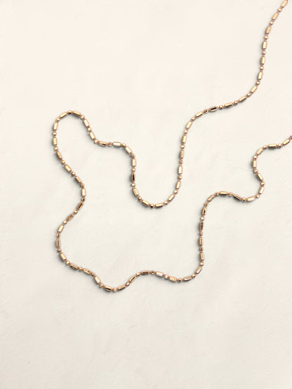 14K Yellow Gold Beaded Link Necklace