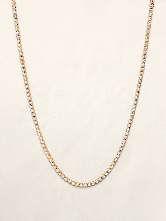 14K Yellow Gold Diamond Tennis Necklace