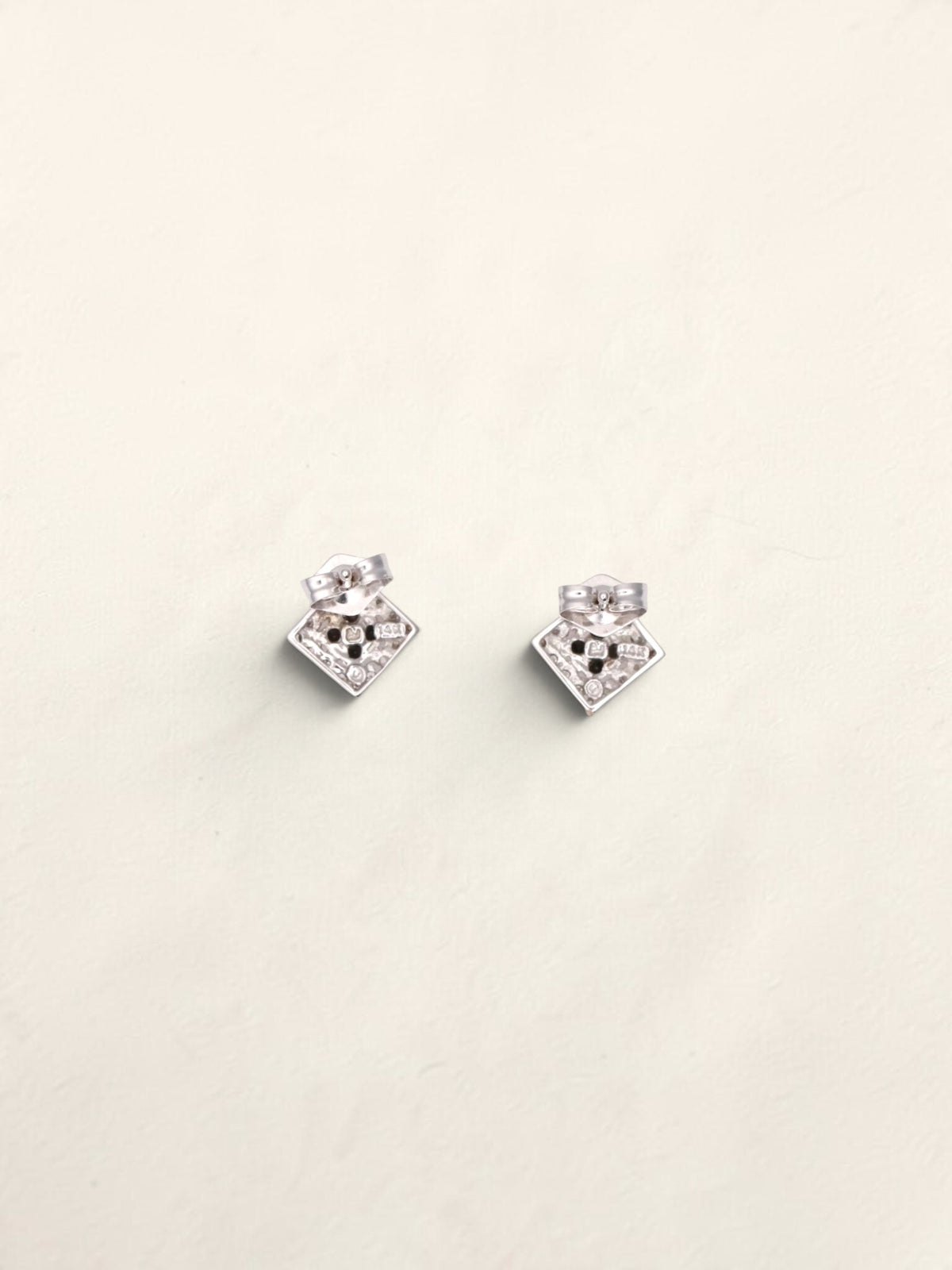 14K White Gold Black and White Diamond Earrings