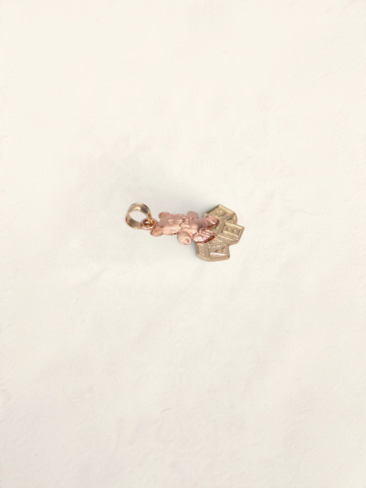 14k Two Tone Teddy Bear Pendant