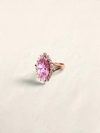 10k Pink Marquise & CZ Ring