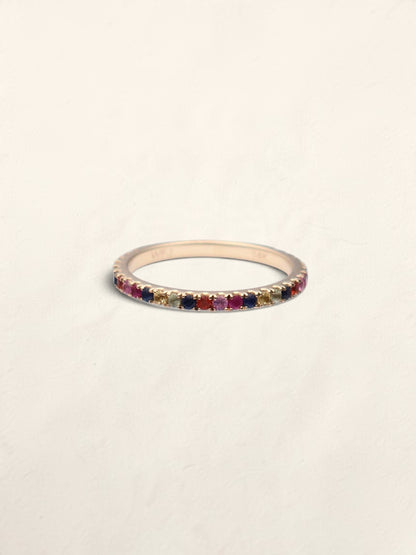 14k Multi-color Topaz Accent Band