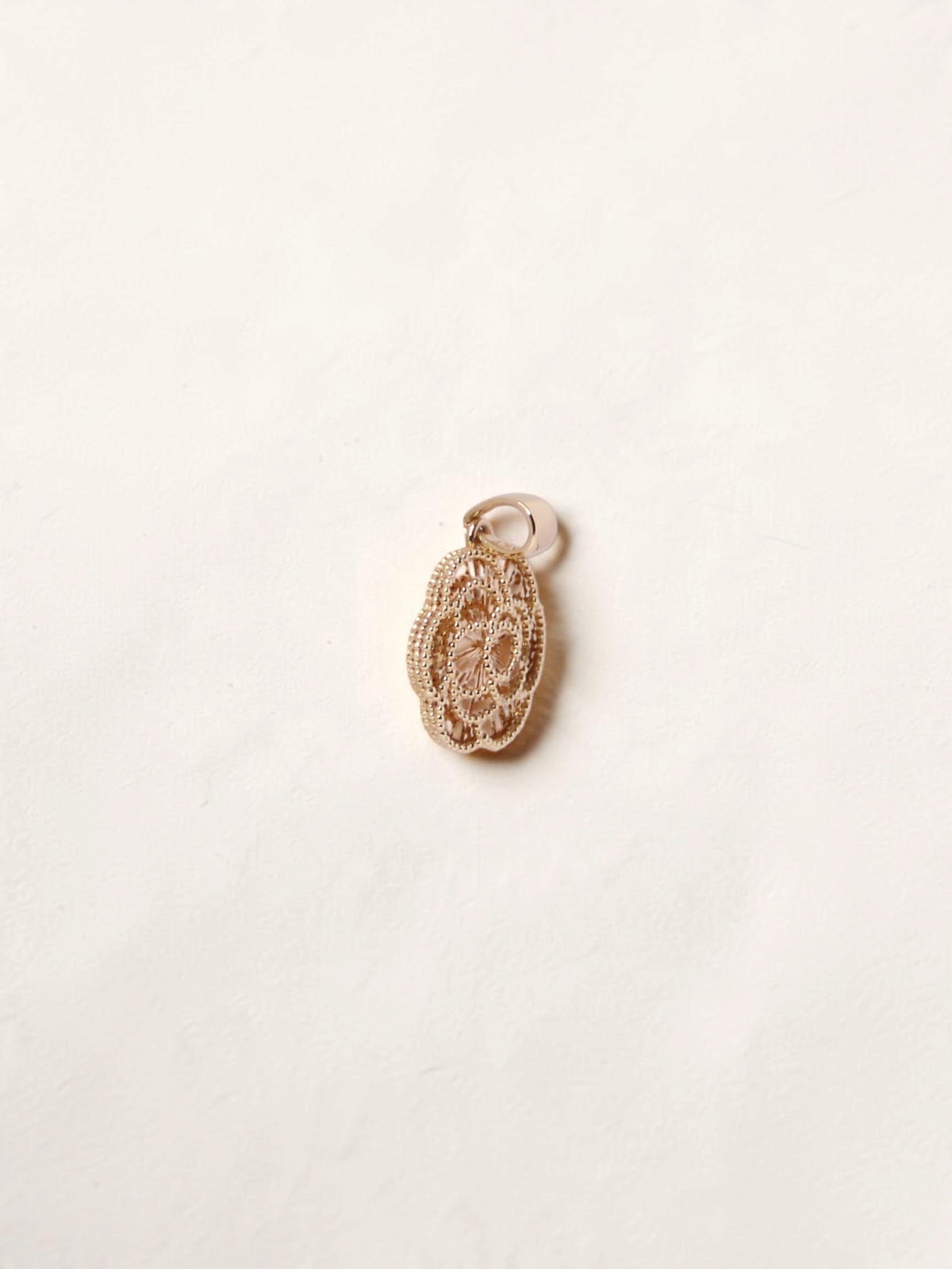 14K Yellow Gold Guilloché Rose Pendant