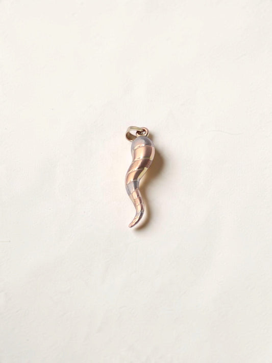 14K Tri-Tone Italian Horn Pendant