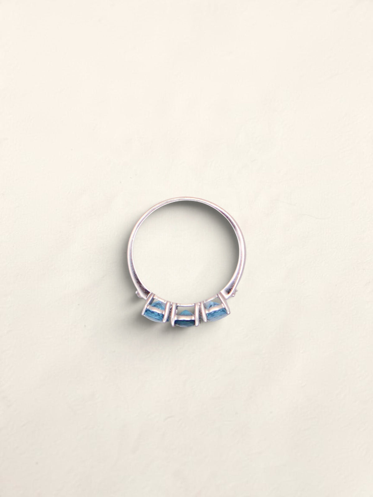 10k White Gold Blue Topaz Ring