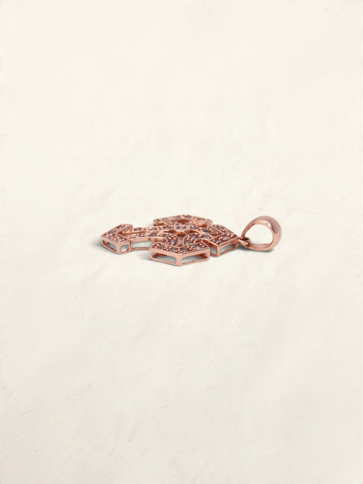 10K Rose Gold Chocolate Diamond Cross Pendant