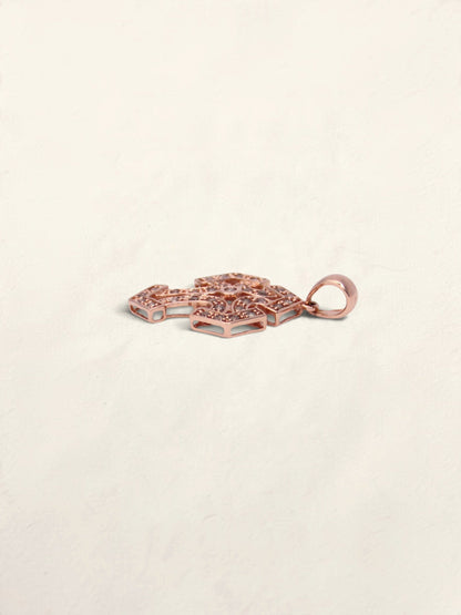10K Rose Gold Chocolate Diamond Cross Pendant