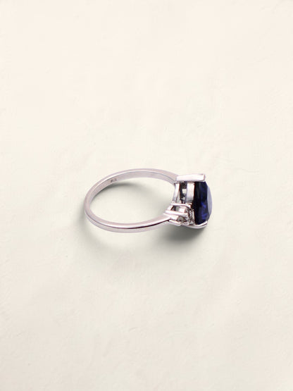 10k White Gold Sapphire & Diamond Ring