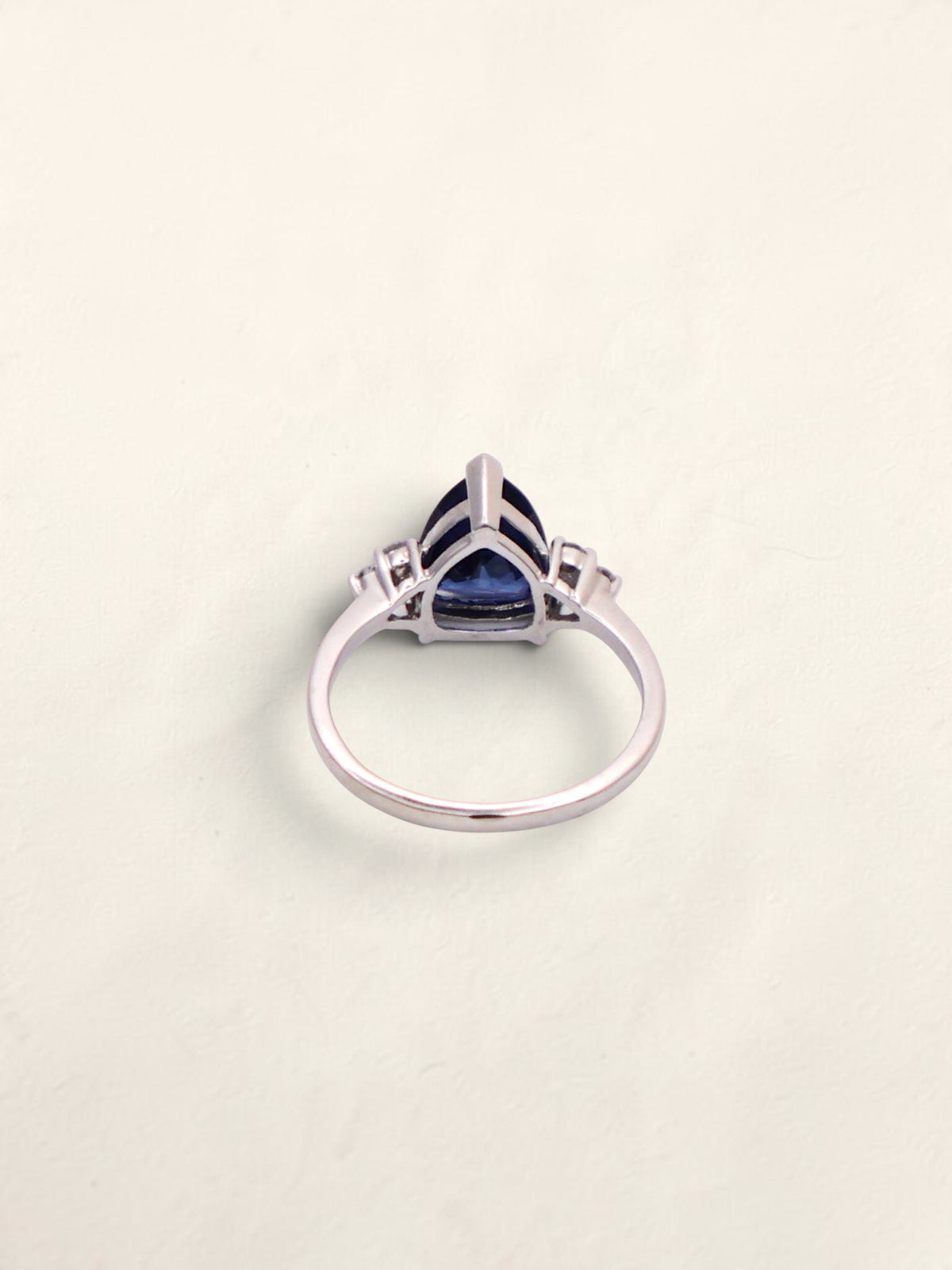 10k White Gold Sapphire & Diamond Ring