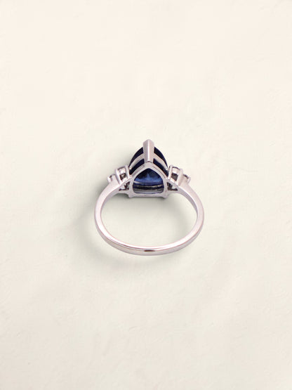 10k White Gold Sapphire & Diamond Ring