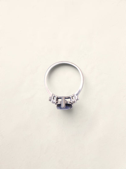 10k White Gold Sapphire & Diamond Ring