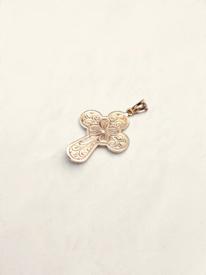 14k Reversible Cross Pendant