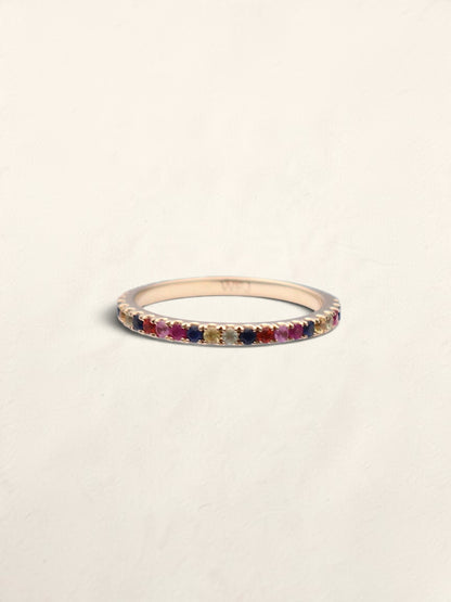 14k Multi-color Topaz Accent Band