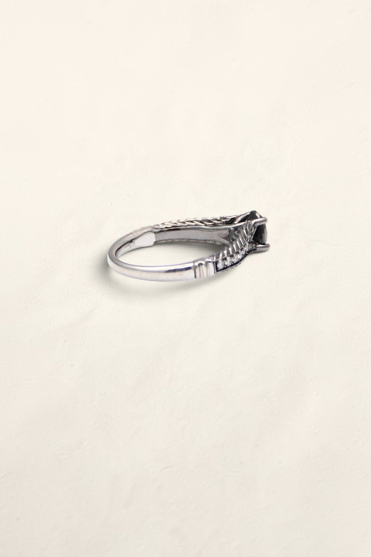 14K Black Diamond Engagement Ring