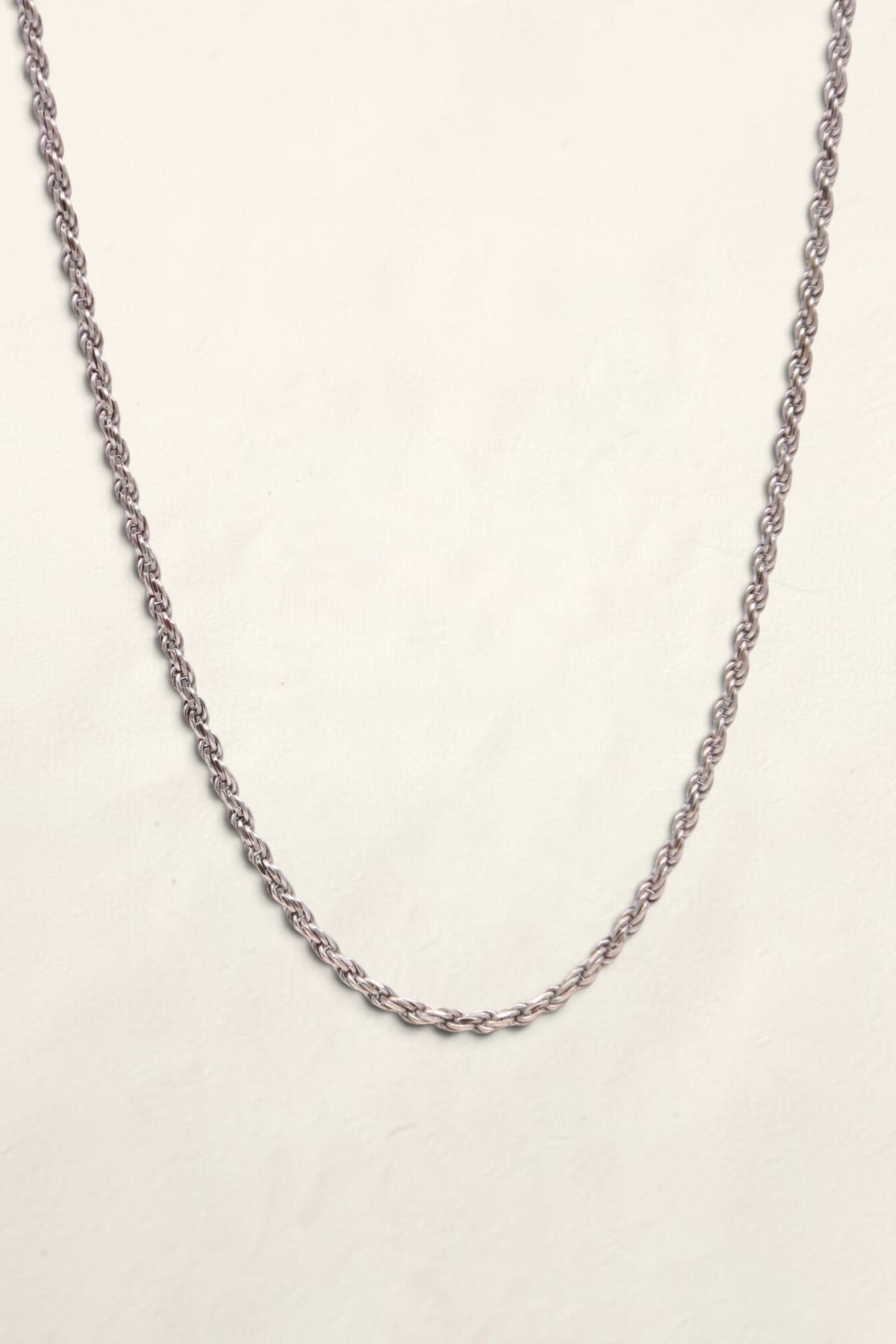 14K White Gold Rope Necklace