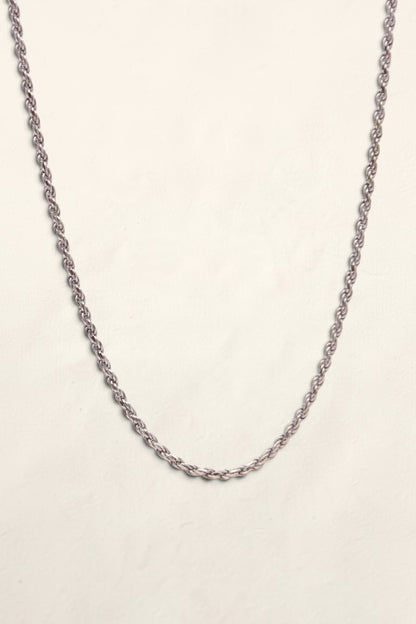 14K White Gold Rope Necklace