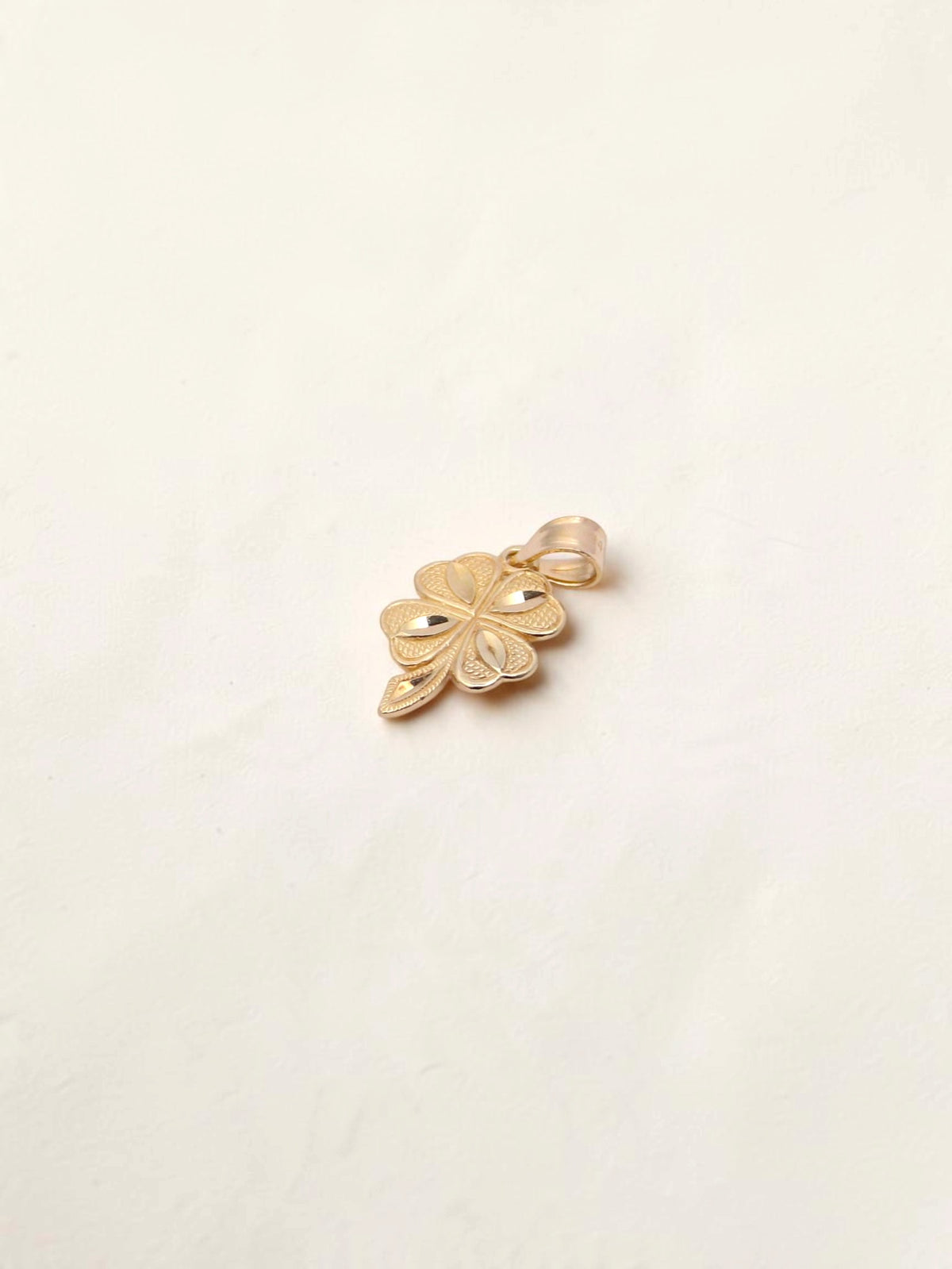 14K Yellow Gold Four Leaf Clover Pendant
