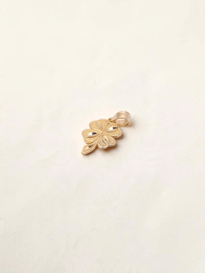 14K Yellow Gold Four Leaf Clover Pendant