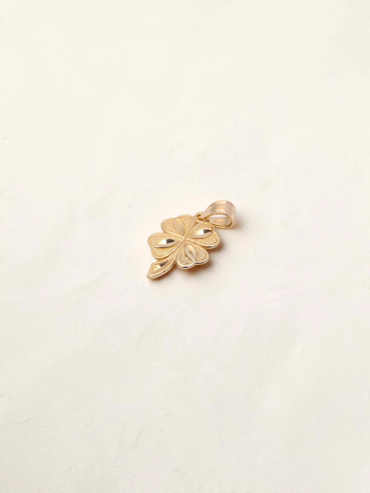 14K Yellow Gold Four Leaf Clover Pendant