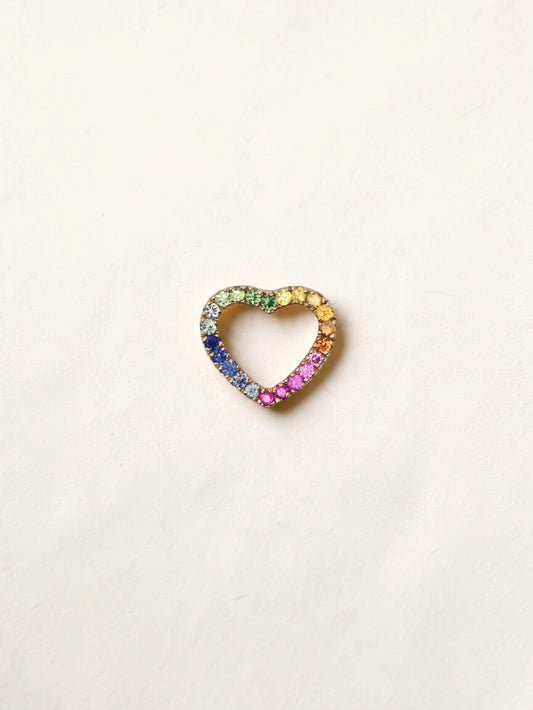 10K Yellow Gold Rainbow Topaz Heart Pendant