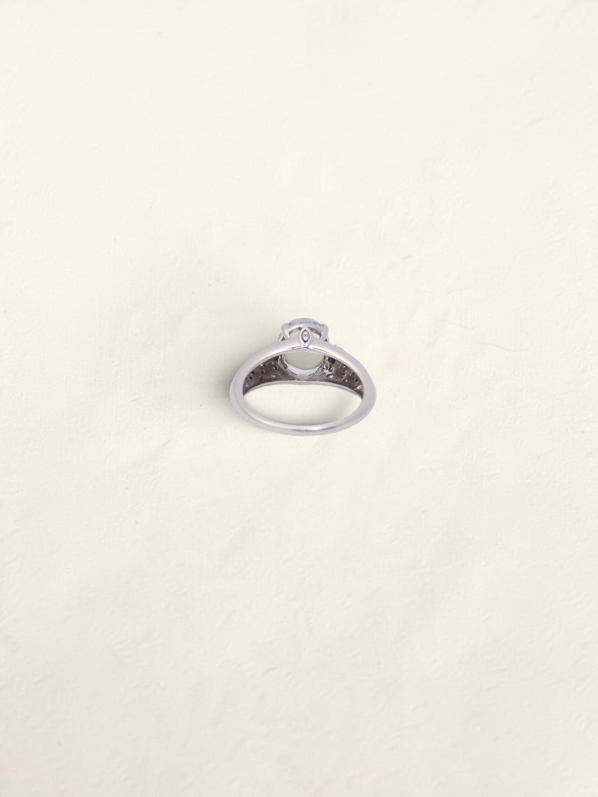 14K White Gold Aquamarine and Diamond Ring