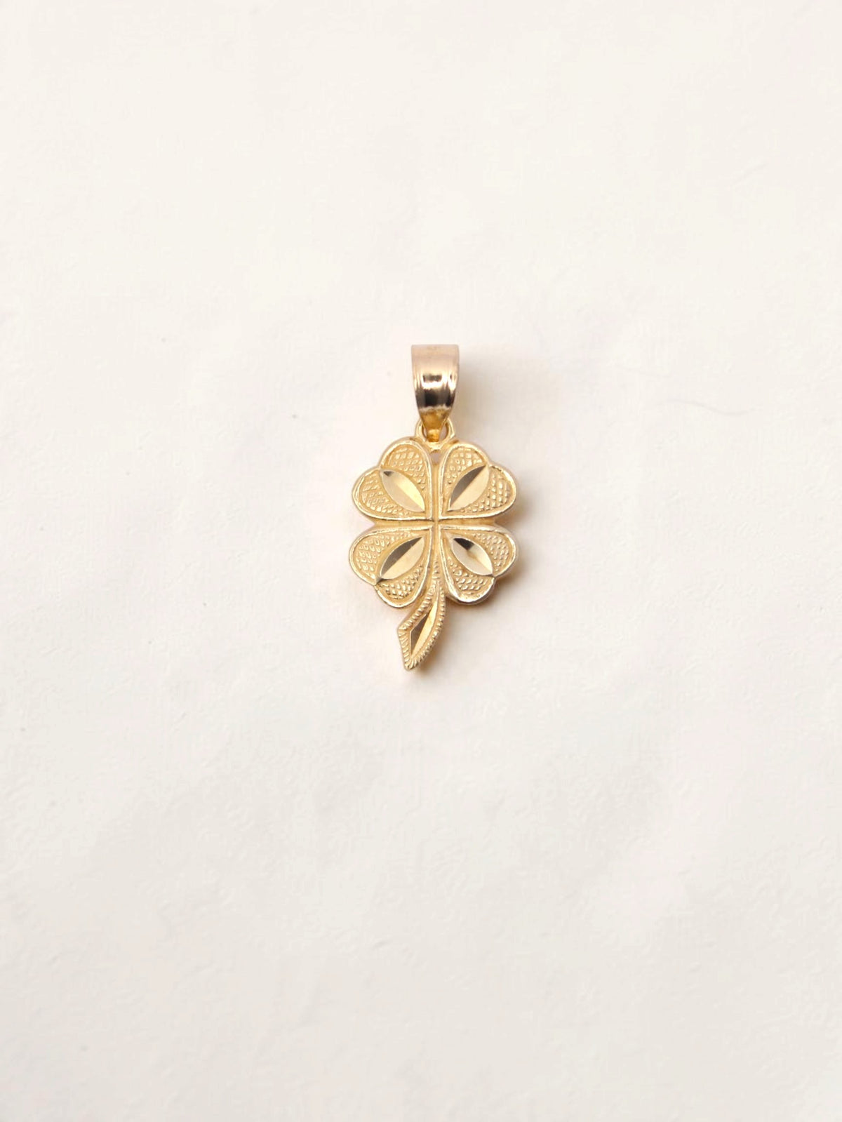 14K Yellow Gold Four Leaf Clover Pendant