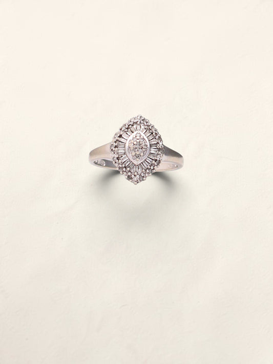 10k WG Marquise Cluster Ring