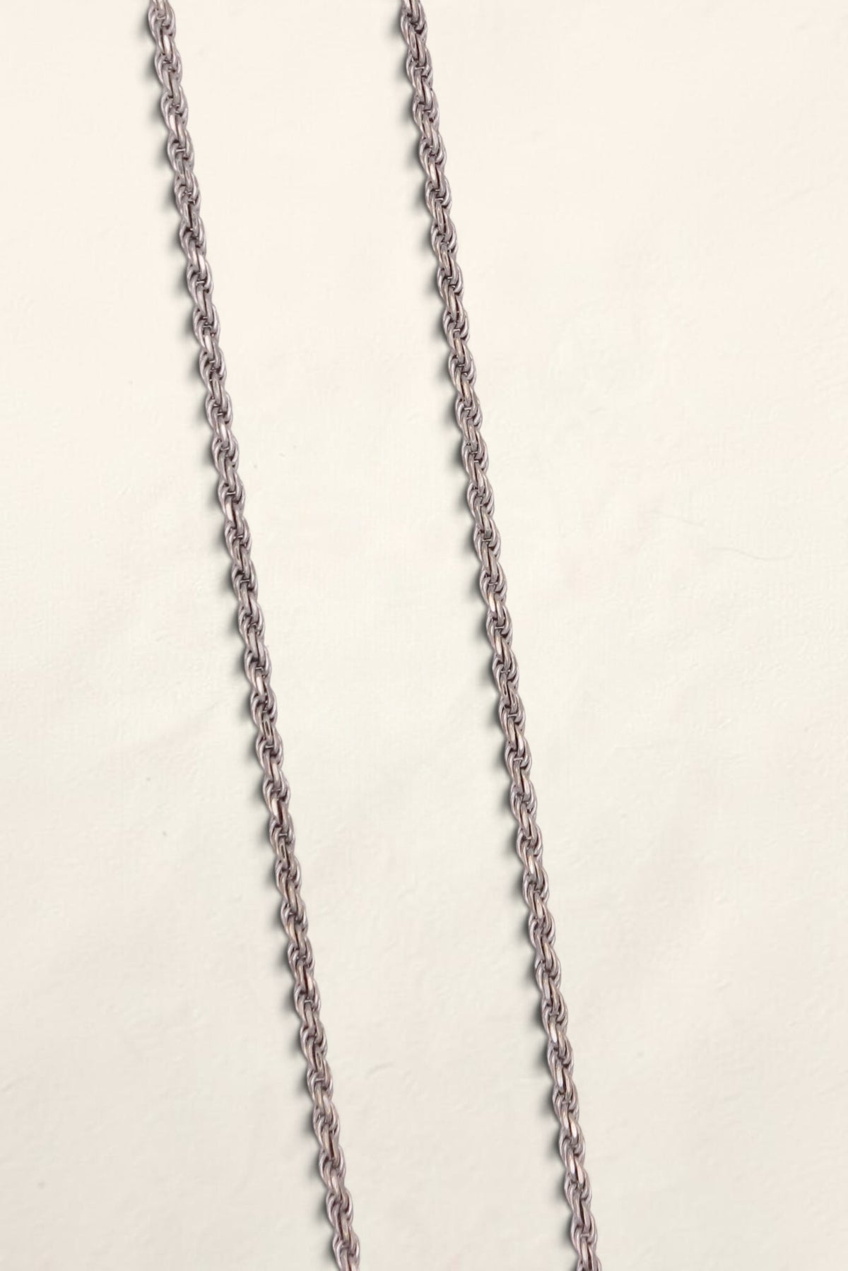 14K White Gold Rope Necklace